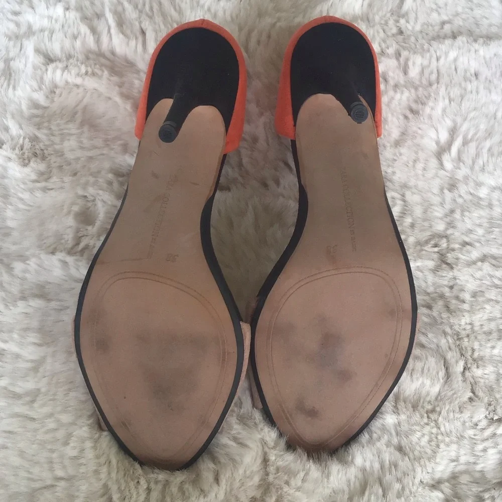 Zara colorblock ankle strap stiletto heels